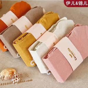 caramella 外单 秋冬全棉竖条纹显瘦连裤袜踩脚裤打底裤 150-170