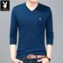 Áo thun nam tay dài Playboy nam mùa xuân và mùa thu Hàn Quốc Slim V cổ áo trẻ trung - Áo phông ngắn áo thun nam polo Áo phông ngắn