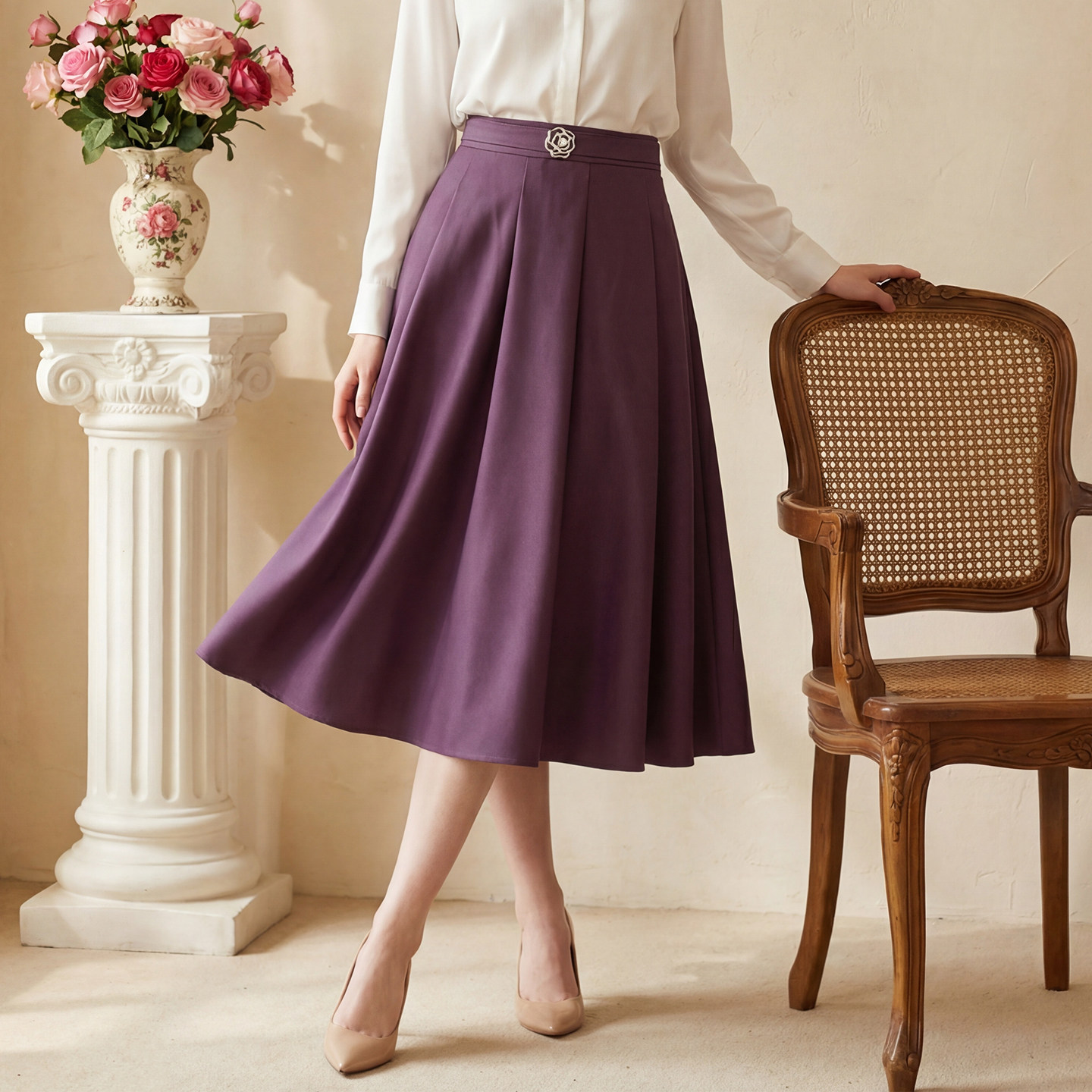 【赫本伞裙】马天奴女2025法式半身裙高腰遮胯a字长裙秋冬高级感