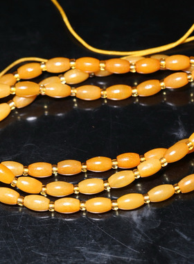 米珠籽料项链原石随形玉石吊坠黄沁皮原籽玉挂链高档男女款