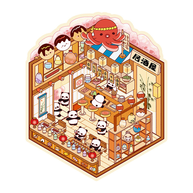 卡通造景贴纸可爱3D立体微缩场景拼贴DIY儿童手帐益智玩具粘贴画,淘宝优惠券,粉丝福利购,淘宝优惠卷