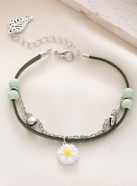 韩版雏菊手链女可爱铃铛手环简约复古百搭学生幸运小礼物ins风