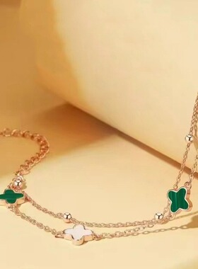 四叶草手链女轻奢小众精致2025年新款高颜值学生党生日礼物
