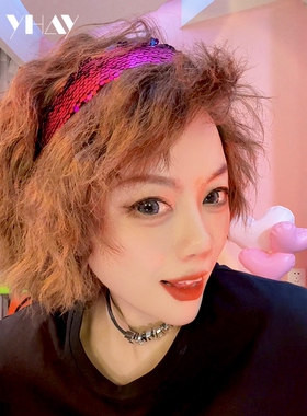 YHAY潮牌个性彩色亮片发箍