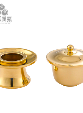 四季唐密黄铜茶汤器贡杯大号
