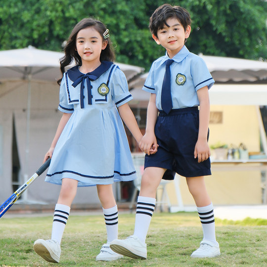 幼儿园园服夏装英伦风小学生校服夏季学院风儿童班服运动会套装