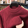 Half turtleneck imitation cashmere warm jacquard sweater/sweater for middle-aged and elderly people