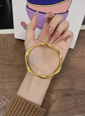 金包银定制莫比乌斯环黄金手镯女款不掉色简约婚庆首饰品礼物