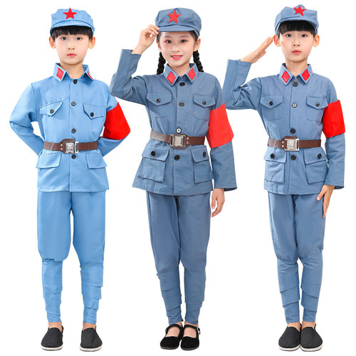 红军衣服儿童少儿红军演出服八路六一雷锋合唱闪闪红星小红军衣服 - 图3
