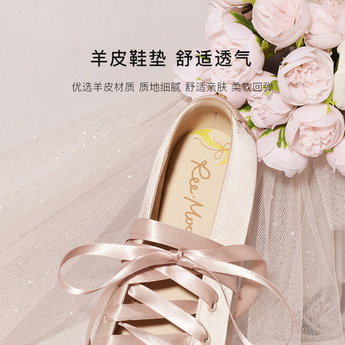 REEMOOR睿慕2025秋季新款法式复古玛丽珍鞋女交叉绑带粗跟单鞋 - 图2