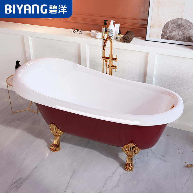 碧洋亚克力欧式贵妃浴缸家用成人独立式浴盆1.2-1.7小户型卫生间