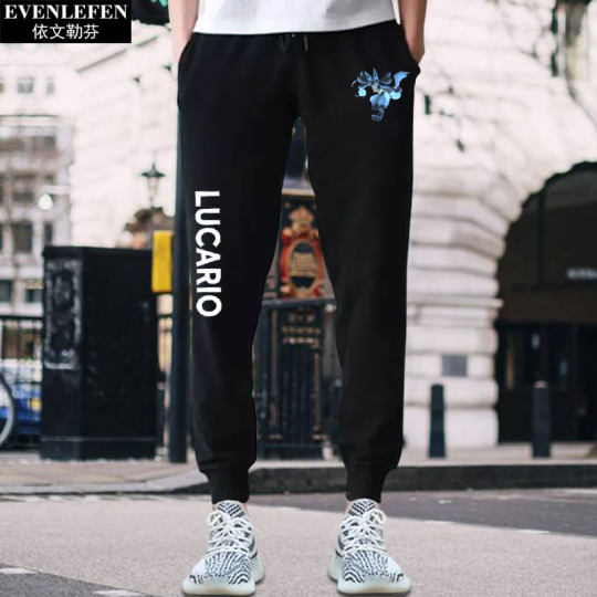 路卡利欧精灵宝可梦周边小脚卫裤子男女学生休闲长裤运动裤束脚裤