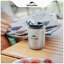 Naturehike Norwegian Double Layer Titanium Coffee Cup Portable Outdoor Camping Picnic Cutlery Anti-Burn cold water glass