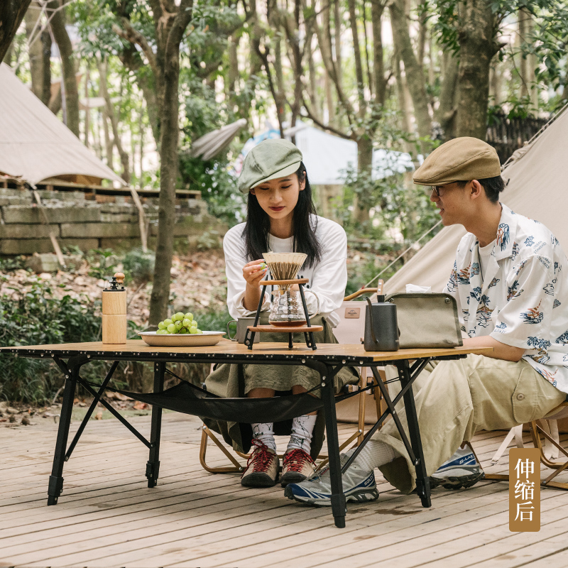 Naturehike挪客铝合金升降便携折叠桌户外露营蛋卷桌野营野餐桌子