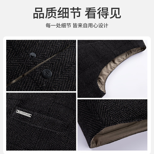 蓬松鹅绒-梦特娇男士冬季马甲羽绒服无袖内搭保暖御寒外套中年装Z - 图3