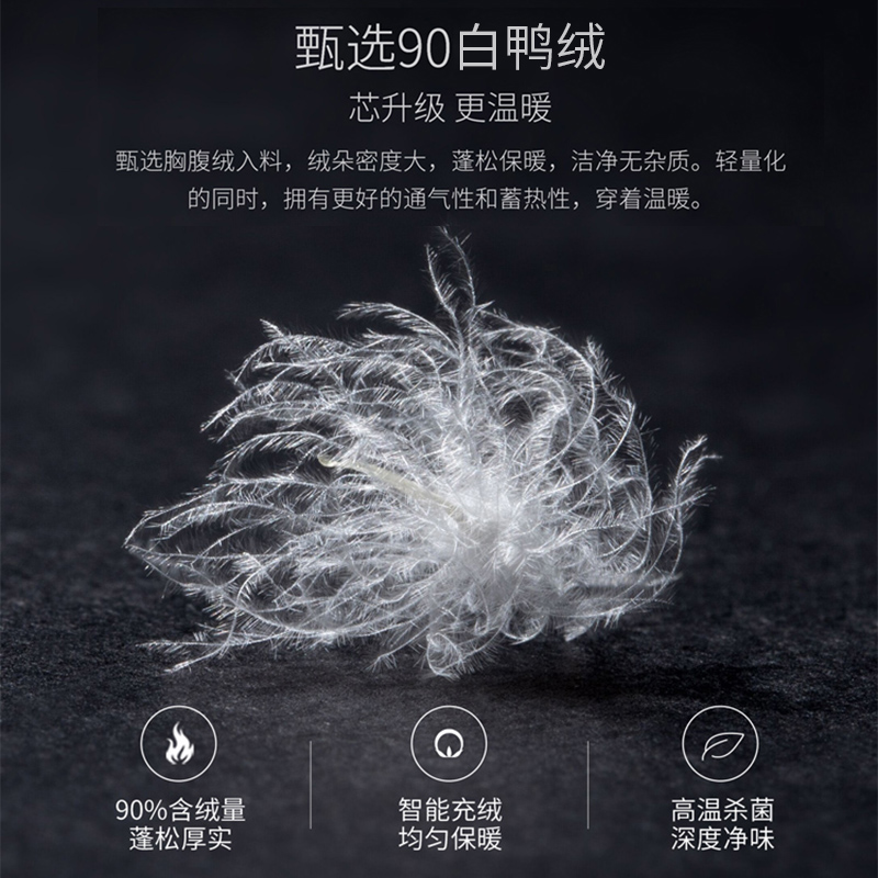 【90白鹅绒】梦特娇年秋冬羽绒服男中长款百搭黑色外套加厚中青年