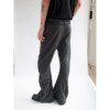 FUNKYFUN original curved three-dimensional structure cut dark gray stacked scimitar trousers casual trousers