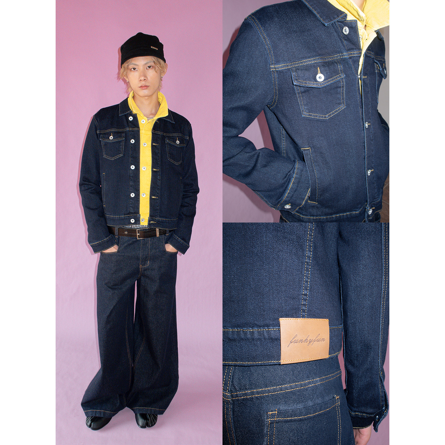 FUNKYFUN 原色牛仔小版型短款开衫翻领夹克外套,淘宝优惠券,粉丝福利购,淘宝优惠卷