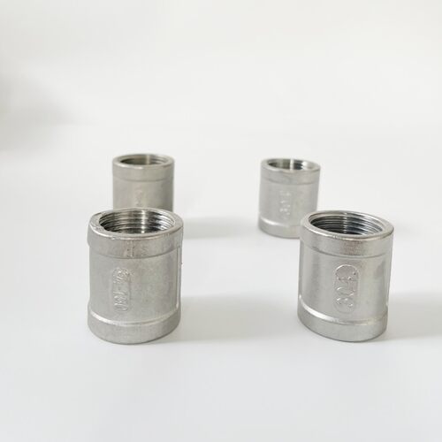 304加厚不锈钢直通不锈钢管箍内螺纹水管接头内丝直接管4分6分1寸 - 图1