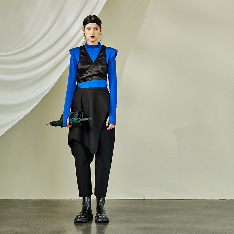 日着原创设计感女装2021羊毛裙裤 日着休闲裤