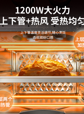 利仁小钢人不锈钢可视空气炸锅烤箱多功能一体机二合一家用电炸锅