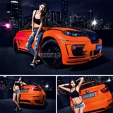 Модификация оранжевого автомобиля матовая пленка со льдом