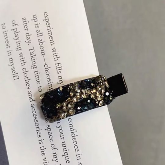 韩系彩色水钻刘海侧边夹高级感气质刘海夹碎发夹鸭嘴夹YY