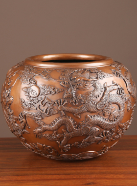 德祥缘紫铜海水云龙大聚宝盆铜缸