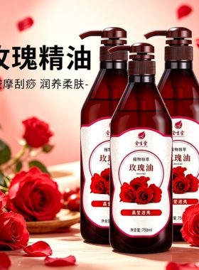 玫瑰精油身体按摩油全身通经络