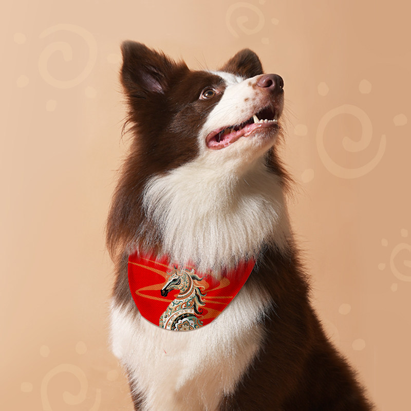 2026马年中国风国潮春节新年吉祥宠物口水巾猫咪狗狗三角巾围脖,淘宝优惠券,粉丝福利购,淘宝优惠卷