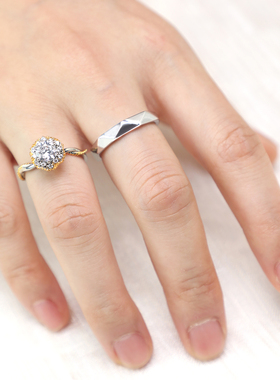 双色缠绕手捧花款仿真对戒锆石活口戒指结婚求婚婚礼仪式交换道具