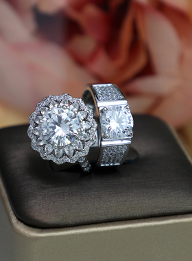 结婚仿真对戒超大钻戒