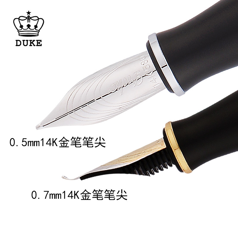 钢笔女生专用复古duke德国公爵14k金笔尖钢笔墨囊可替换墨水l练字美工钢笔弯头碧海明珠礼盒套装钢笔男士高档_虎窝淘
