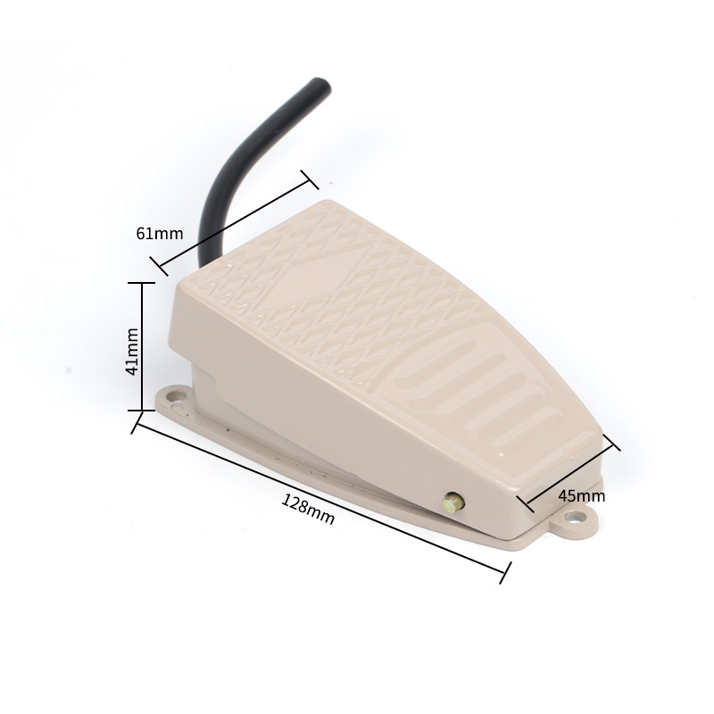 EKW5A-B脚踏开关 带线 220v 脚踩开关 脚踏板开关 脚踩式铝合金壳 - 图0