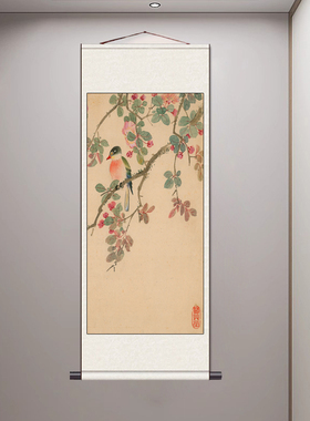 花鸟画茶楼字画禅意挂画酒店装饰丝绸礼品名家书画风景挂画兰花画