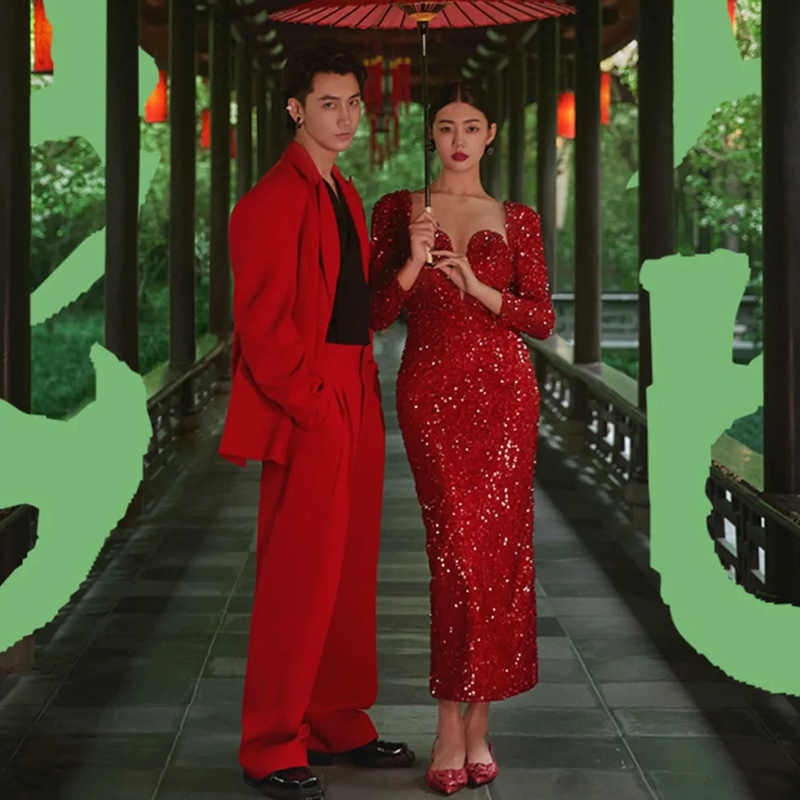 红色中国风婚纱礼服-新人首单立减十元-2022年3月|淘宝海外