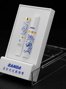 三达SD-179创意个性青花瓷直拉杆式型过滤烟嘴烟具厂家