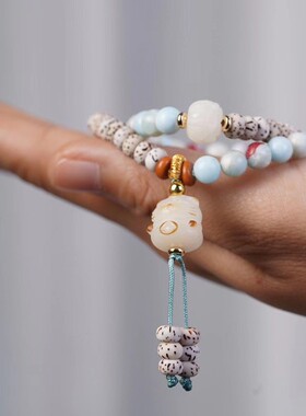 星月菩提DIY星空猫款手串手链 男女可爱风装饰文玩念珠首饰厂批发