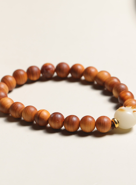 陈化柏木DIY喵爪款可爱风手串手链单圈款男女款文玩装饰首饰