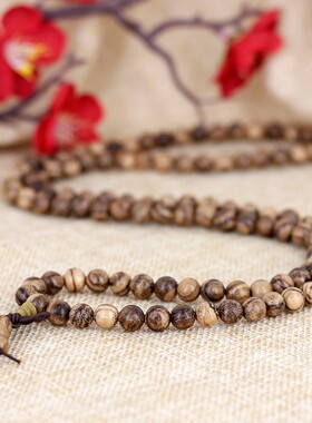 厂家 越南沉香木手链白沙沉佛珠手串虎皮纹理 男女情侣品文玩礼物