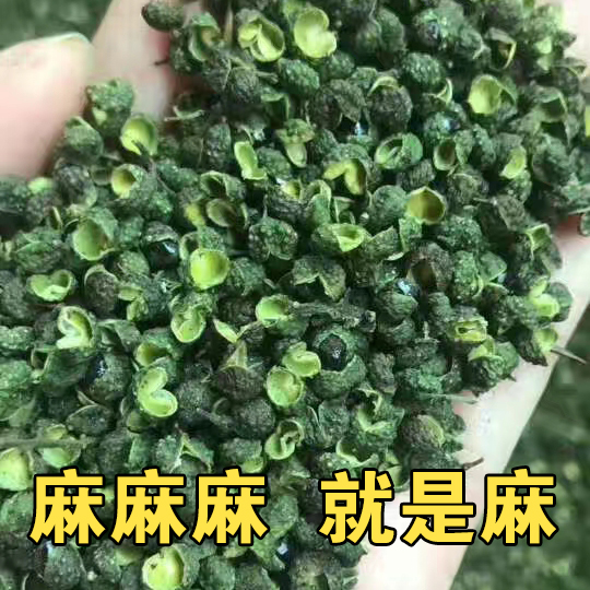 新货青花椒500g四川汉源青麻椒粒特麻特香绿麻椒散装食用干青花椒-图1