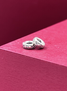 纯银隔珠3D足银999小鱼儿转运珠