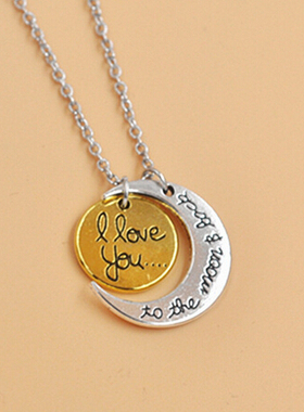I Love You to the Moon And Back月亮太阳项链 moon necklaces