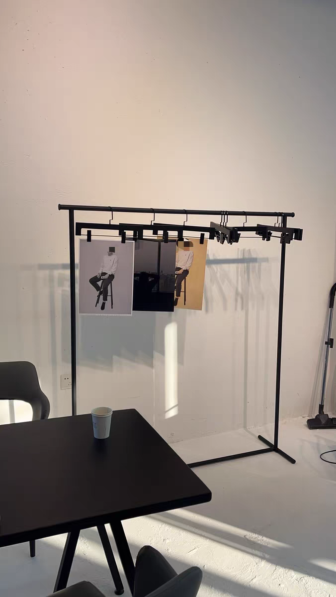 服装店落地式展示架现代简约组合挂衣架陈列架新款网红高档哑光黑 - 图1