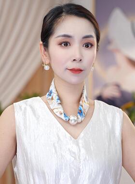 2026夏季新款磁扣丝巾女时尚百搭护颈洋气围巾配衬衣领巾薄款围脖