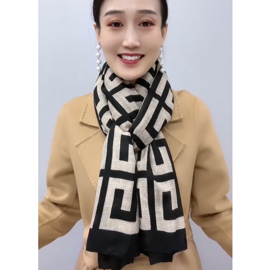 2025秋冬新款时尚百搭迷宫格长巾棉麻围巾女披肩保暖护颈椎围脖,淘宝优惠券,粉丝福利购,淘宝优惠卷