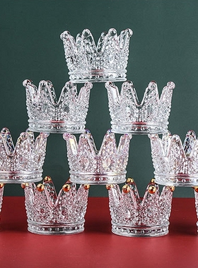 水晶玻璃皇冠ins风粉扑晾晒支架