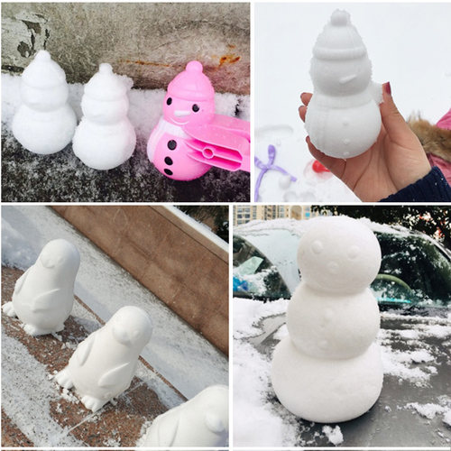 雪球夹雪球器儿童玩雪工具夹子模具爱心打雪仗神器小鸭子心形玩具 - 图0