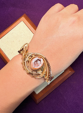 原创设计孤品晶洞手镯