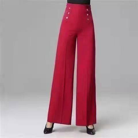 高腰阔腿裤女2025春夏坠感直筒宽松广场舞蹈摩登拉丁舞国标舞长裤,淘宝优惠券,粉丝福利购,淘宝优惠卷